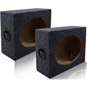 2-Pack MK Audio 6x9-Inch Square MDF Speaker Boxes with Black Carpet and Terminal Cups for Car and Home Audio