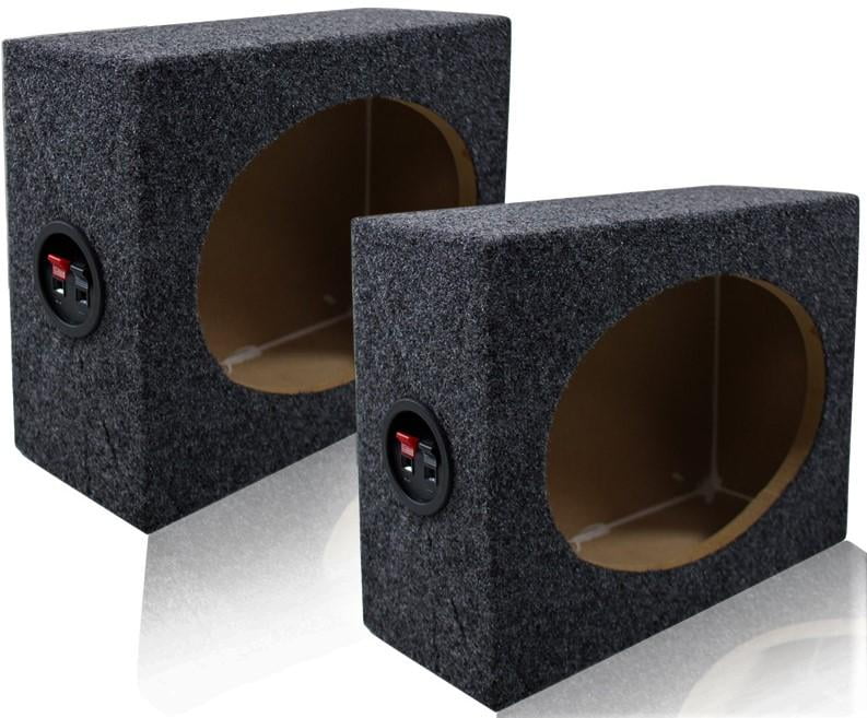 2 MK Audio 6"x9" Square MDF Speaker Box with Black Carpet & Terminal