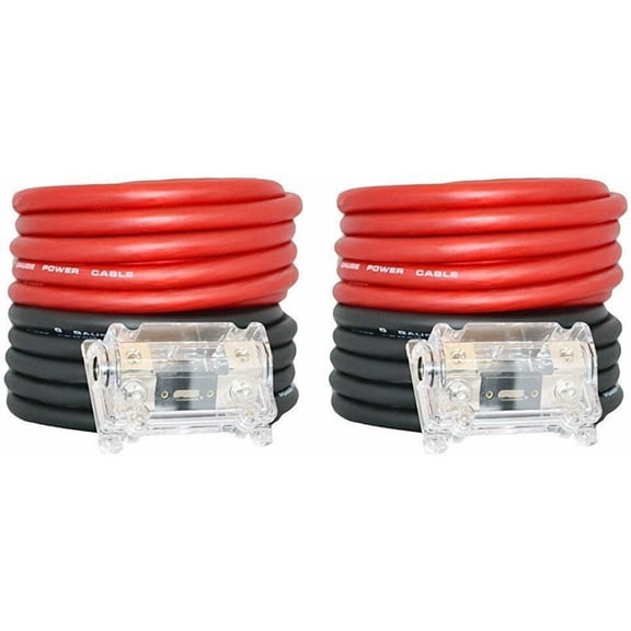 2 MK Audio KIT025RB 0 Gauge 50' Red/Black Power/Ground Wire  Amplifier Amp Kit