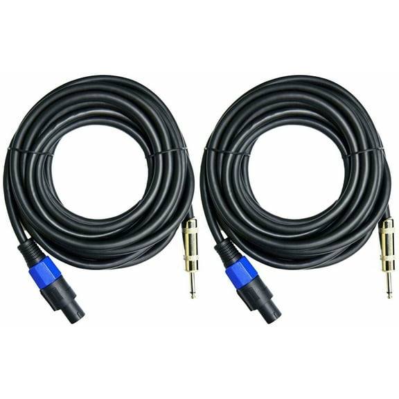 2 MK Audio MKQSM6 Male to Speakon Male 6 Ft. True 12 Gauge Wire PA DJ Pro Audio Speaker Cable