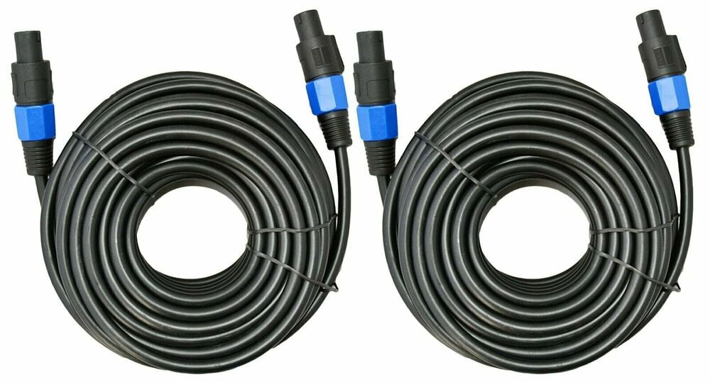 2 MK Audio MKSSM6 Speakon Male to Speakon Male 6 Ft. True 12 Gauge Wire PA DJ Pro Audio Speaker Cable