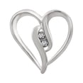 thumbnail image 1 of 2 MM Round White CZ 925 Sterling Silver Art Deco Love Valentines Day Gifts Pendant, 1 of 2