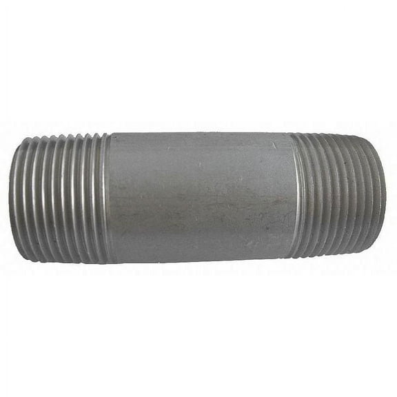 2" MNPT x 2-1/2" TBE Stainless Steel Pipe Nipple Sch 80, Thread Type: NPT