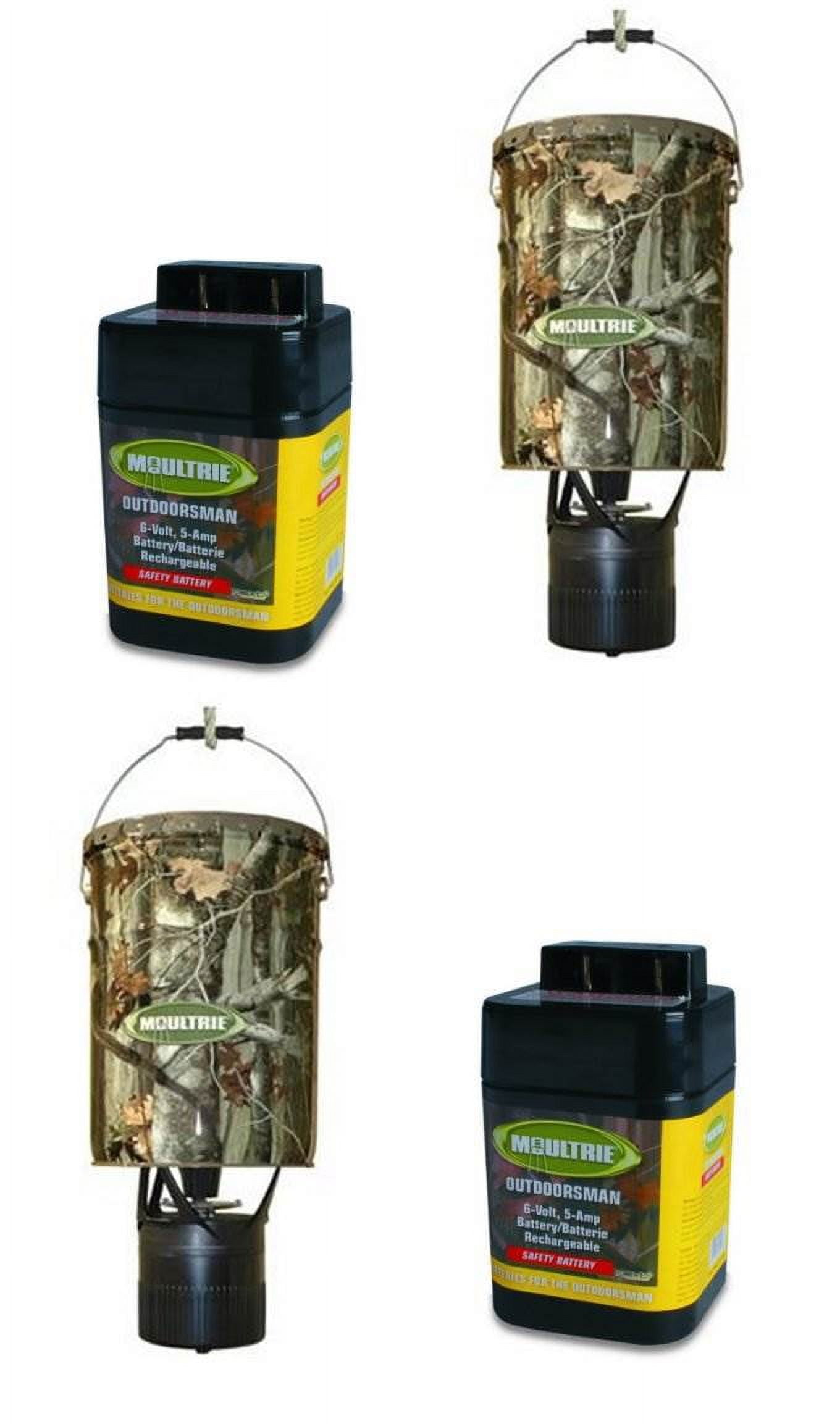 2 MOULTRIE MFHEP 6.5 Gallon Econo Plus Hanging Deer Feeders + (2) 6V