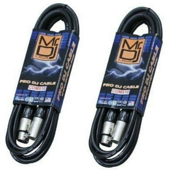 2 MR DJ CDMX10 5-pin DMX lighting cable <BR/>10' DMX 5-Pin XLR Pro Stage DJ Lighting Cable