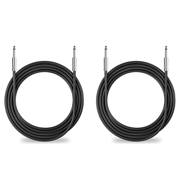 2 MR DJ CQQ100 100' Pro PA DJ Karaoke 1/4" Male to 1/4" Male Mono Audio Amp Patch Cords Speaker Wire PA Cable