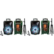 2 MR DJ DJ15BAT+ 15 Portable Bluetooth Speaker + Speaker Stand