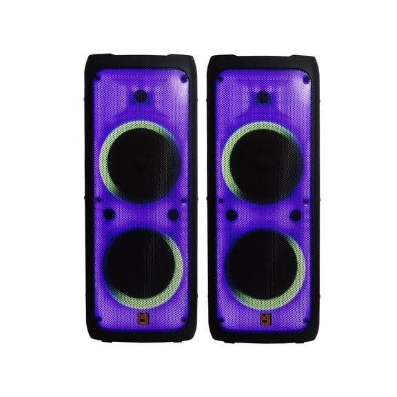 2 MR DJ FLAME5500LED Professional Portable Dual 12" 3-Way Full-Range Powered/Active DJ PA Multipurpose Live Sound Bluetooth Loudspeaker