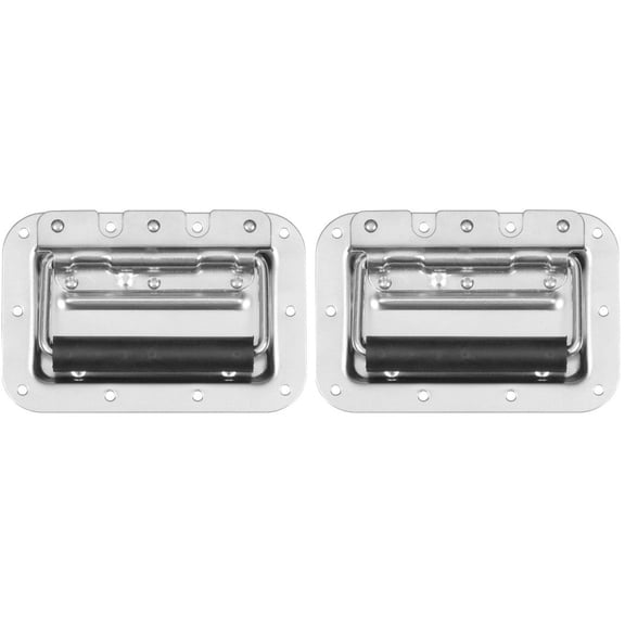 2 MR DJ HR100C Spring Loaded Recesses HandleMedium Spring Loaded Recessed Heavy Duty Chrome Flight Case Speaker Cabinet Road Case Handle