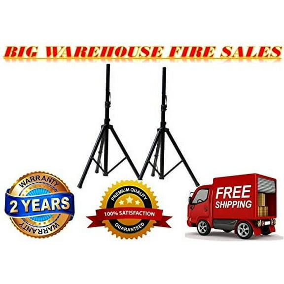 2 MR DJ Heavy Duty PA DJ Speaker Universal Adjustable Height Tripod Stands