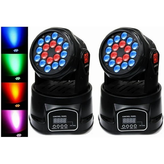 2 MR DJ LMH230 100W RGBW 18-LED Moving Head DJ Light