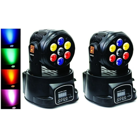 2 MR DJ LMH250 100W RGBW 7-LED Moving Head DJ Light