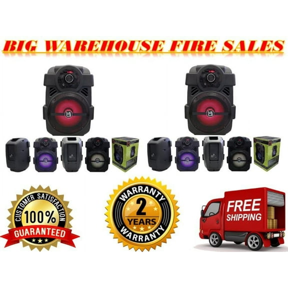 2 MR DJ PSE-80BT 8 Portable Active Speaker<BR/> 8 Portable Active Speaker with Rechargeable Battery Party Speaker with Bluetooth 1200 Watts P.M.P.O