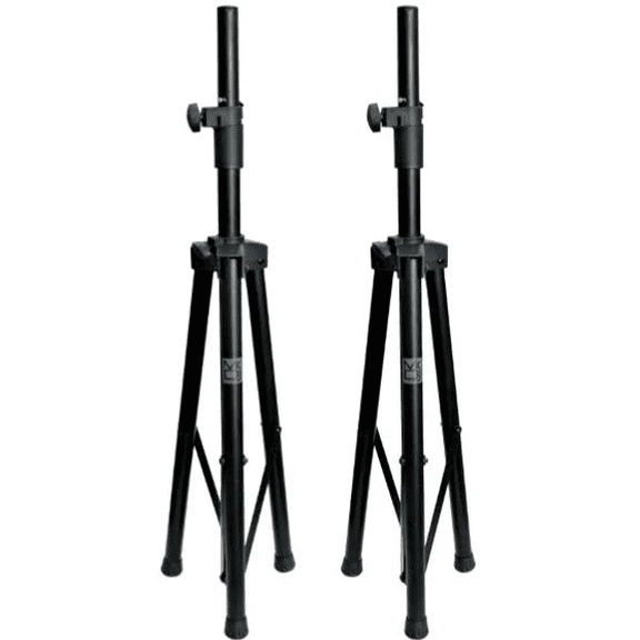 2 MR DJ SS350B Universal Black Heavy Duty Folding Tripod PRO PA DJ Home On Stage Speaker Stand Mount Holder