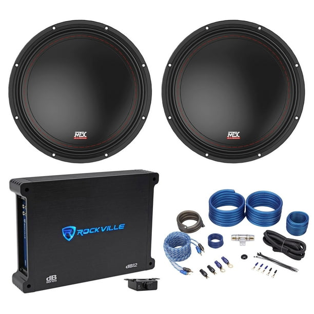(2) MTX 351004 10" 1000w SVC 4ohm Car Audio Subwoofers+Mono Amplifier
