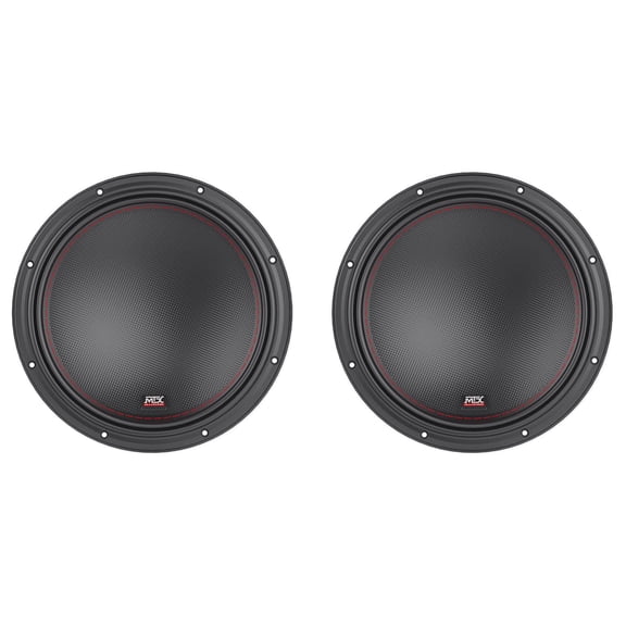 MTX 7512-44 Pair of 12" 3000W Peak Competition Car Subwoofers 1500W RMS Power Handling Black