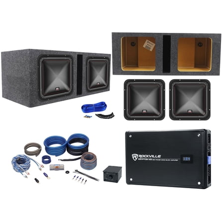 (2) MTX S6512-44 12" 1000w RMS Subwoofers+Vented Sub Box+Mono Amplifier+Amp Kit