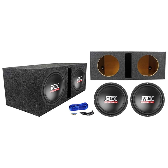 2) MTX Terminator TN10-04 10 600w Car Audio Subwoofers+Vented Sub Box Enclosure