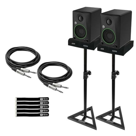 (2) Mackie CR3-X 3" Creative Reference Multimedia Monitors with Studio Monitor Stands Package