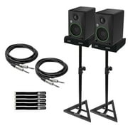 2 Mackie CR3-X 3 Creative Reference Multimedia Monitors with Studio Monitor Stands Package