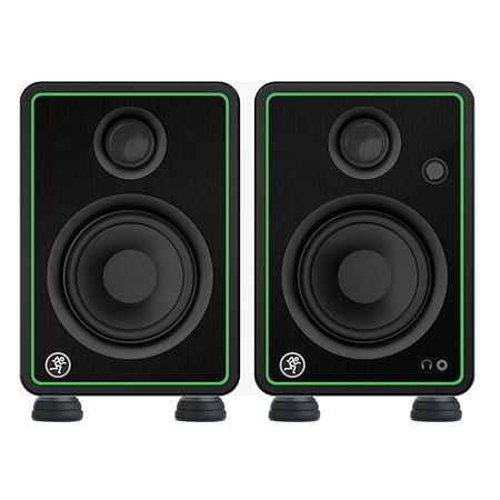 (2) Mackie CR4-X 4" 50w Multimedia Studio Monitors Speakers+Isolation Feet Pads