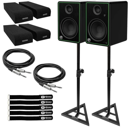 (2) Mackie CR5-X 5" Creative Reference Multimedia Monitors with Studio Monitor Stands Package