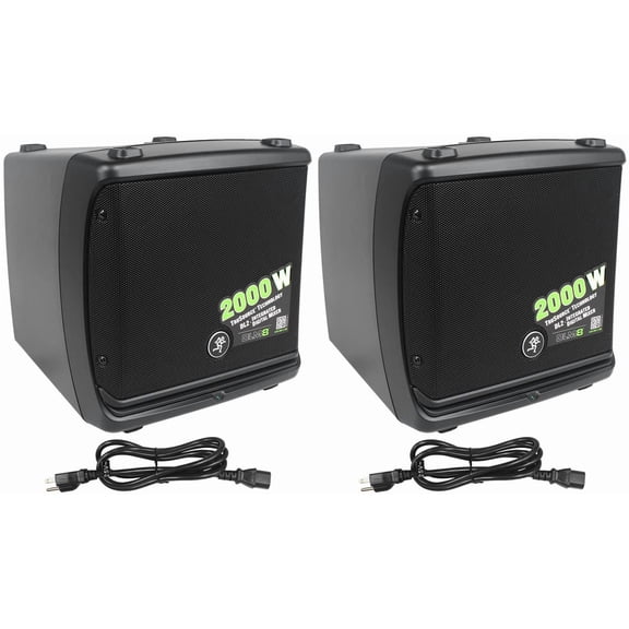 (2) Mackie DLM8 2000W 8" Full-Range Class D Powered Active DJ PA Speakers