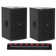 2 Mackie DRM215-P 15" 1600w Passive DJ PA Speakers+Motorized Moving Head Light