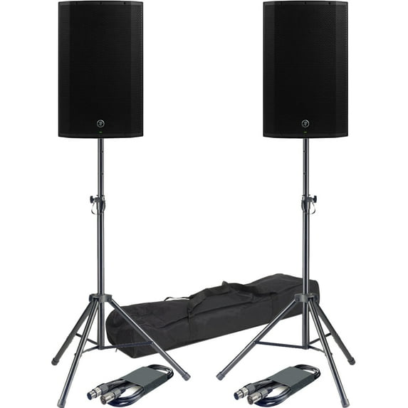 2 Mackie Thump15BST 1300W Boosted 1300W 15" Powered Speaker 2-Way with 3-channel Digital Mixer