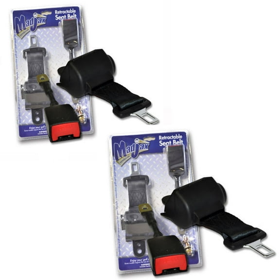 (2) Madjax Retractable Seat Lap Belts Kit for Club Car, Yamaha, EZGO Golf Cart