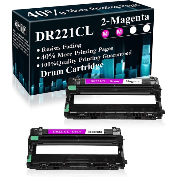 2 Magenta DR221CL Drum Unit Replacement for Brother HL-3140CW 3150CDN 3170CDW 3180CDW 9130CW 9140CDN 9330CDW 9340CDW 9015CDW 9020CDN Printer