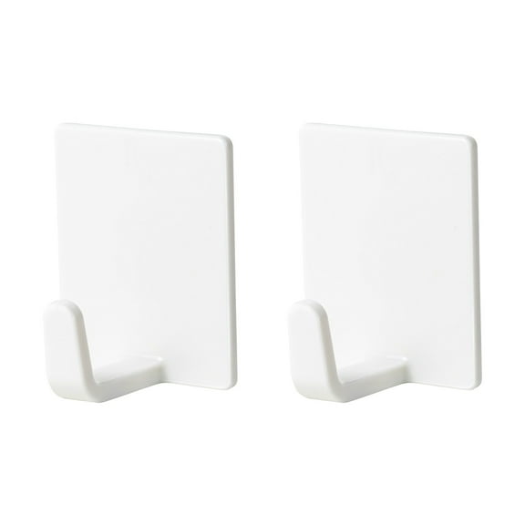 2 Magnetic Hooks for Refrigerator Wall White Plastic Storage Hooks for Kitchen Bathroom Dorm Strong Adhesive Magnetic Back Towel Organizer Hooks (2 Pack)