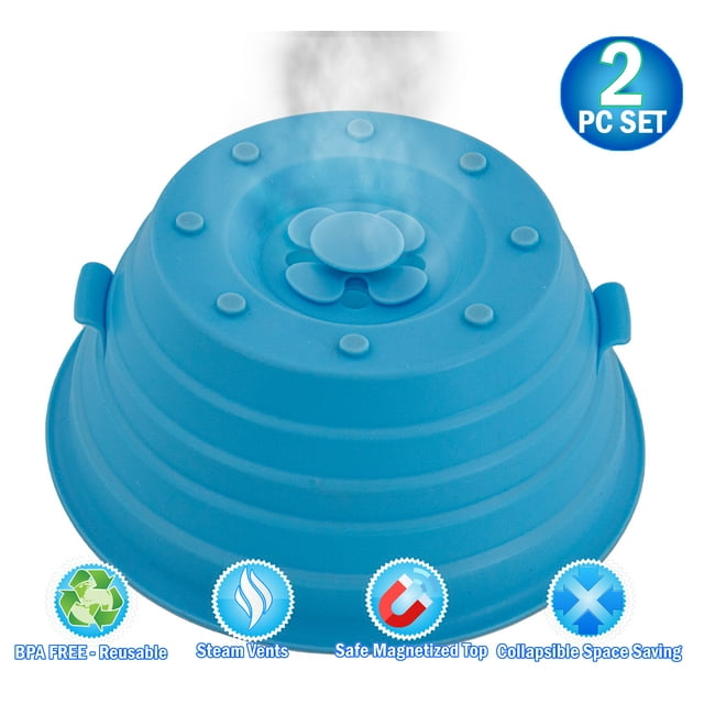 2 Silicone Microwave Cover Lid Collapsible, AntiSplatter