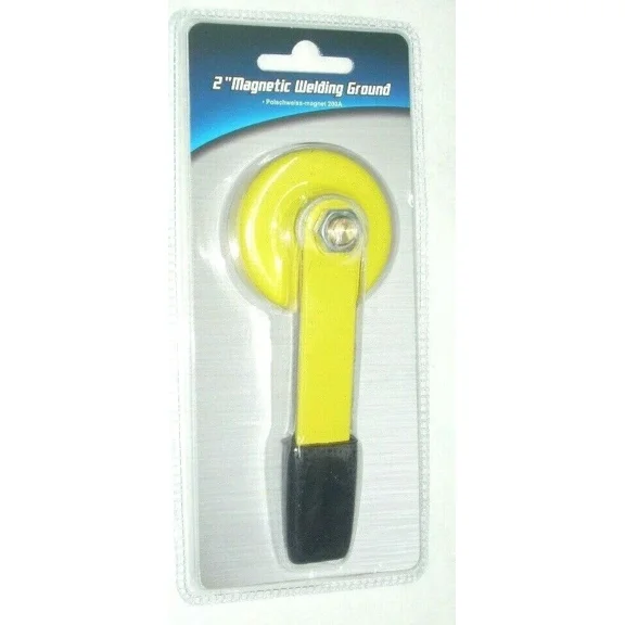 2" Magnetic Welding Ground Clamp W Lift Handle 200A Cap 1/2" Stud Bolt Hi-Vis