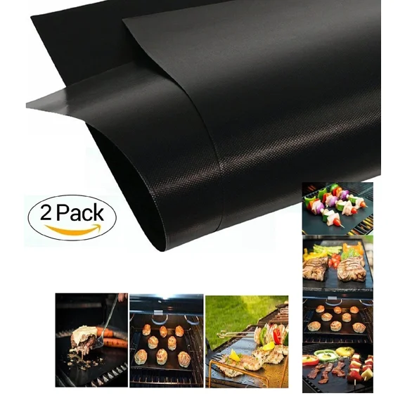2 Mats Easy Bbq Grill Mat Bake Nonstick Grilling Mats Quality Heat Resistant Usa