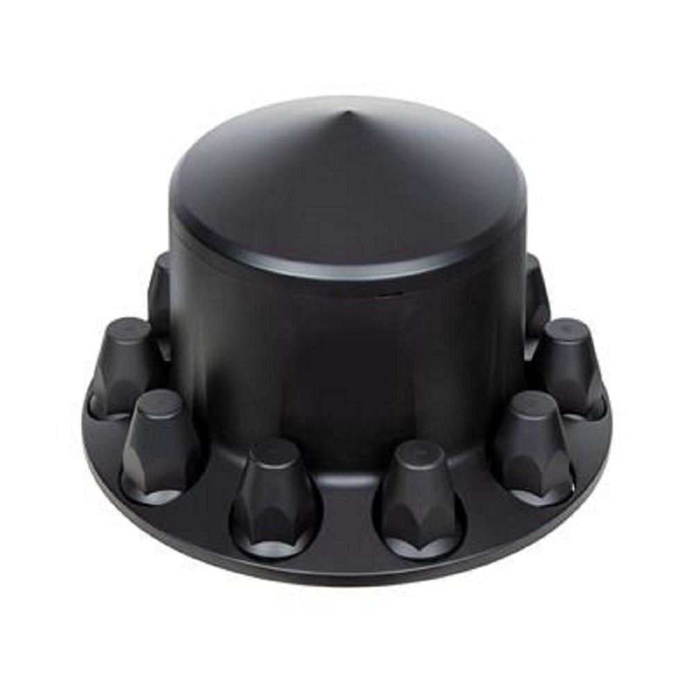 (2) Matte Black Pointed Rear Axle Covers w/ 33mm Thread-on Nut Cover ...
