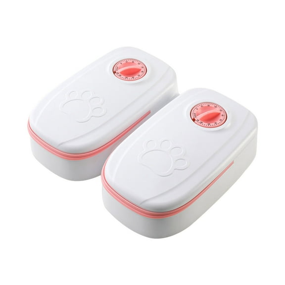 2 Meal Timer-Controlled Automatic Pet Feeder - for Cats and Small Dogs, 48H Timed Wet Cat Food Refrigerated Dispenser, Wet or Dry Food, Removable ABS Bowl Inserts, up to 12.4 oz Each