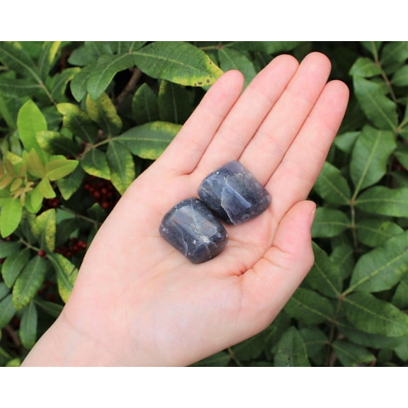 2 Medium Large Tumbled Iolite Gemstone Crystals (Third Eye Chakra)