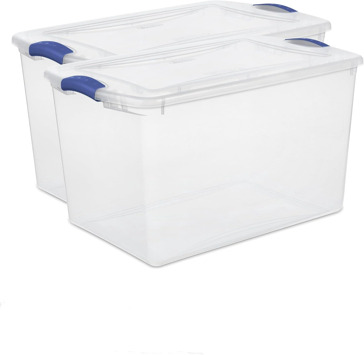 2 Medium-Sized Transparent Storage Boxes,2 Pack 66 Storage Plastic ...