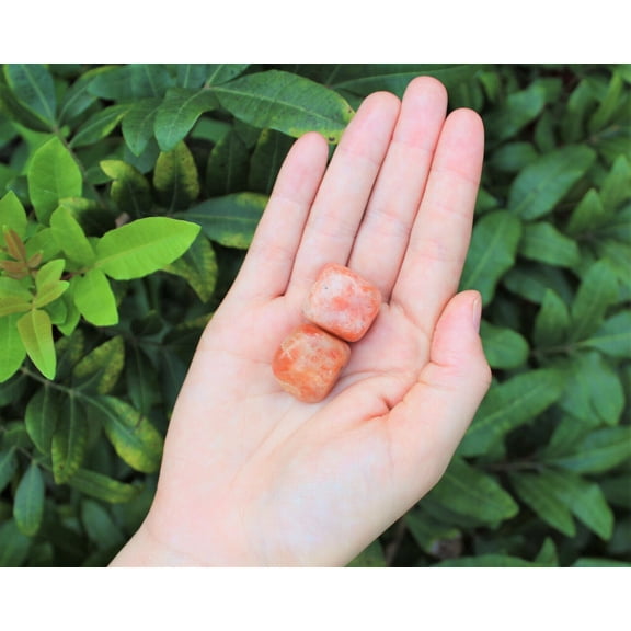 2 Medium Sunstone Tumbled Stones (Crystal Healing Reiki Tumble)