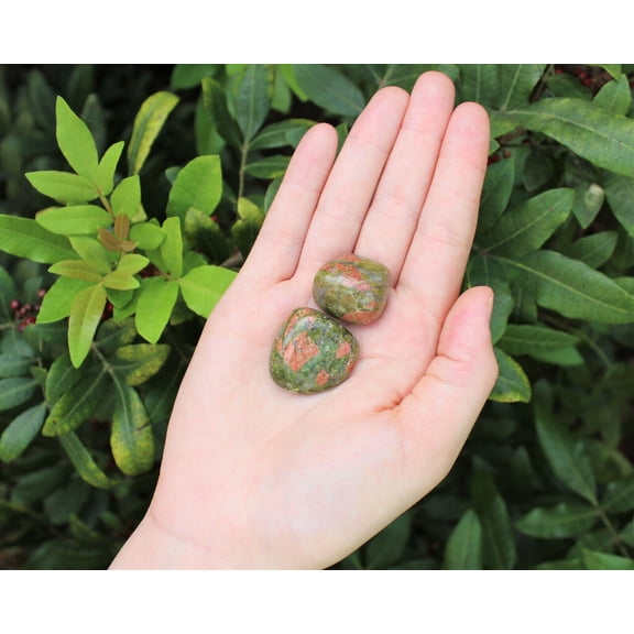 2 Medium Tumbled Unakite Stone (Gemstone Crystal Feldspar Quartz Reiki)