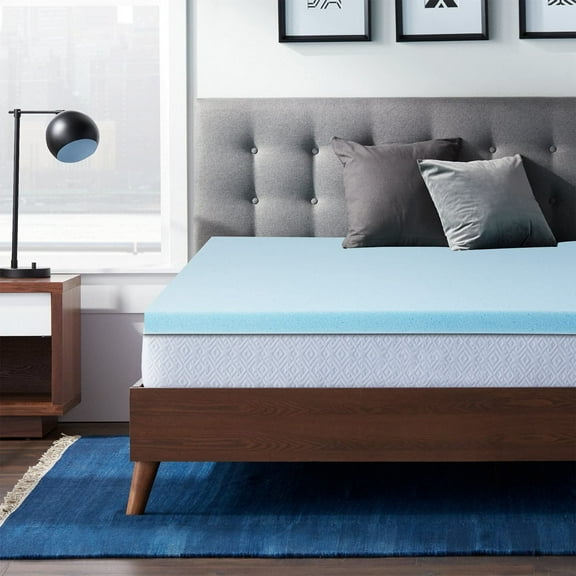 2" Memory Foam Mattress Topper Twin Memory Foam Mattress Topper Twin Mattress Topper Pressure Relief for Back Pain , Blue