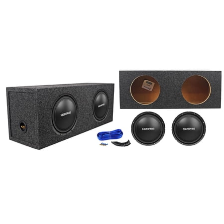 (2) Memphis Audio SRX1044 10" 800w SRX Car Subwoofers+Sealed Sub Box Enclosure