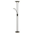 thumbnail image 1 of 2 Metal Heads Torchiere Floor Lamp with Dimmer Control, Black- Saltoro Sherpi, 1 of 5