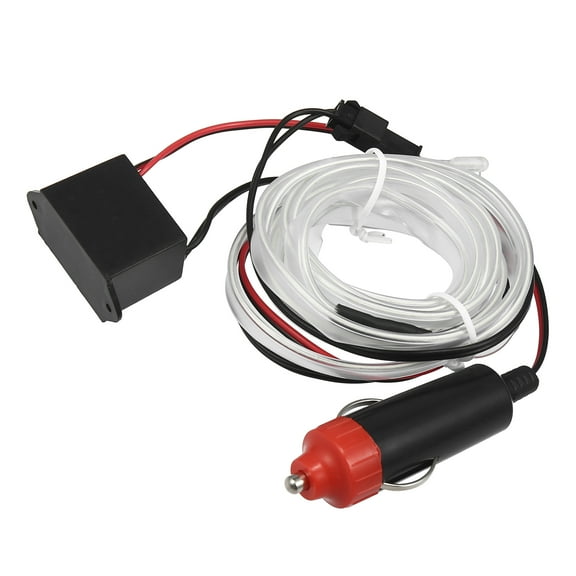 2 Meter/6ft Neon EL Wire String Strip Ice Blue Cold Light Glow Strip with Cigarette Lighter for Car Interior Decoration