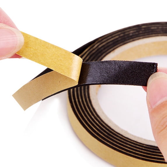 2-Meter Self-Adhesive Sponge Weather Stripping (10mm W x 2mm T) - Black Draft Stopper for Doors & Windows - Reduces Noise, Dust & Air Leaks - Soft Foam Seal for Home & Office