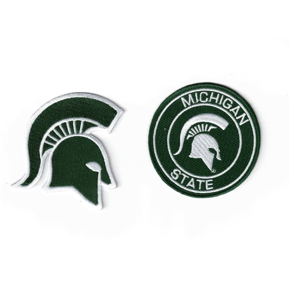 (2) Michigan State Spartans Team Logo Embroidered 3in Iron Patches