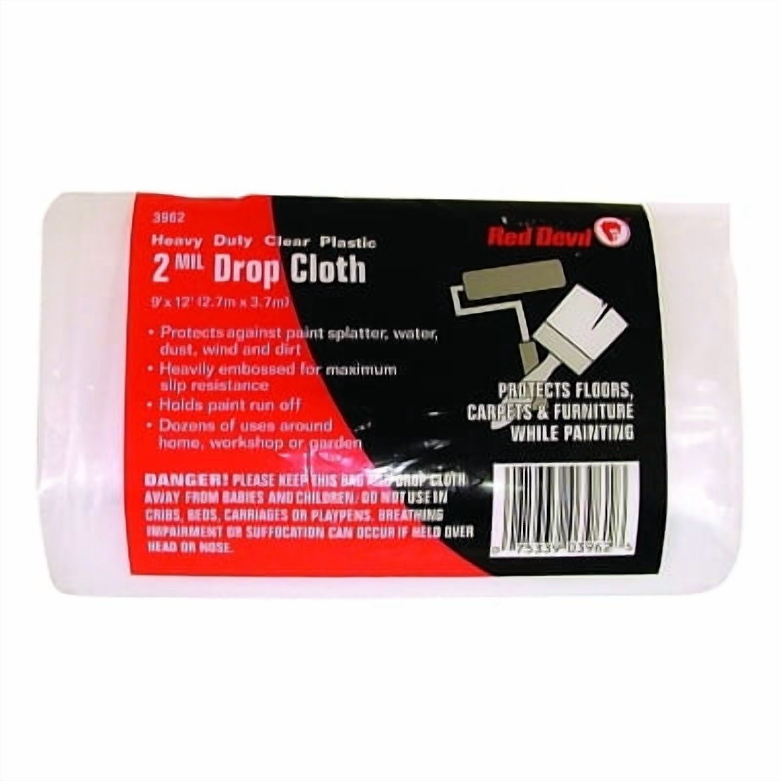 Reusable Drop Slips 2-Mil. 9'X12' Plastic Drop Cloth | Bundle of 5 Each - Walmart.com
