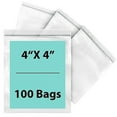 thumbnail image 1 of 2 Mil Clear Reclosable Zipper Poly Bags with Resealable Zip Top Lock -4 x 4- (100 Bags), 1 of 7