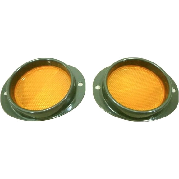 2 Military Vehicle Reflectors- Green/ Amber lens